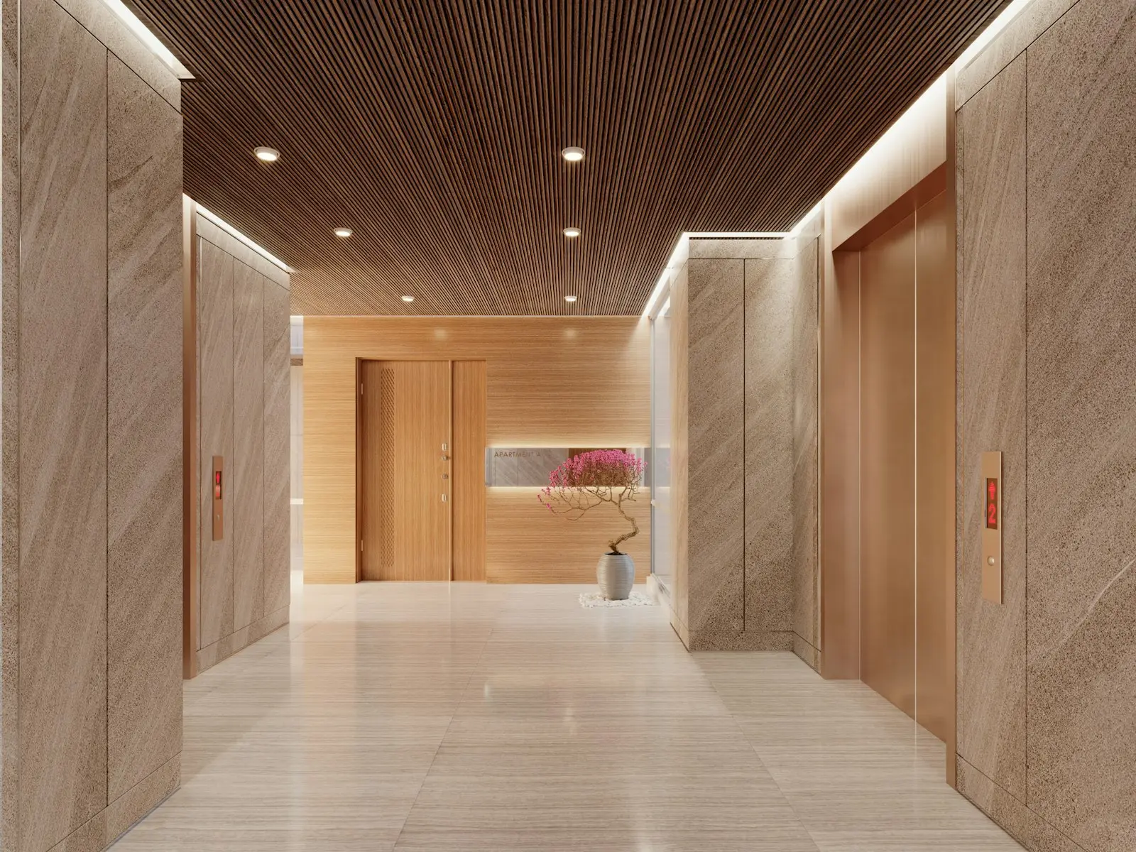 Managed property entrance lobby and shared common area