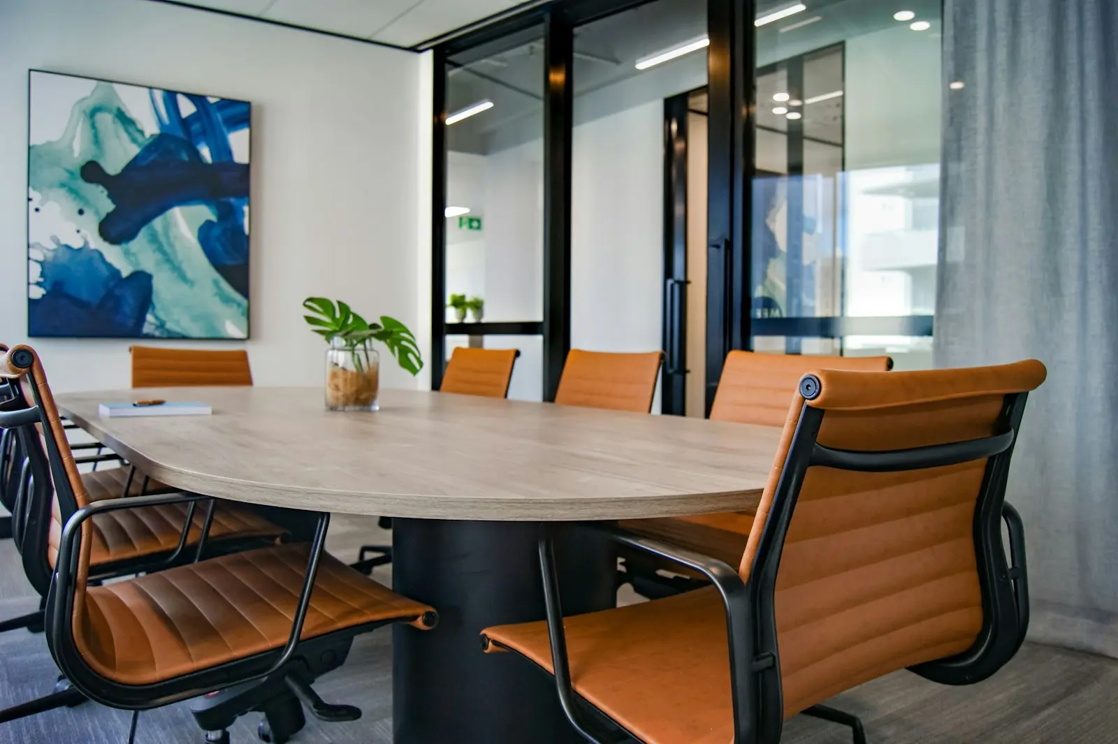 Modern office meeting room within a managed workplace